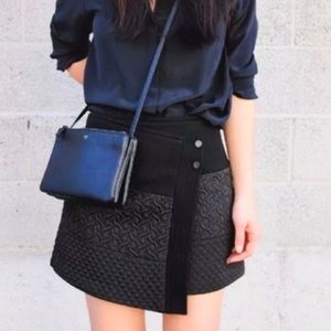 CAbi Swathe Black Wrap Snap Skirt